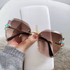 New Decorative Rhinestones Women Sunglasses Women'S Metal Mirror Leg Oval Sun Glasses Summer Fashion Eyewear UV400 Gafas De Sol