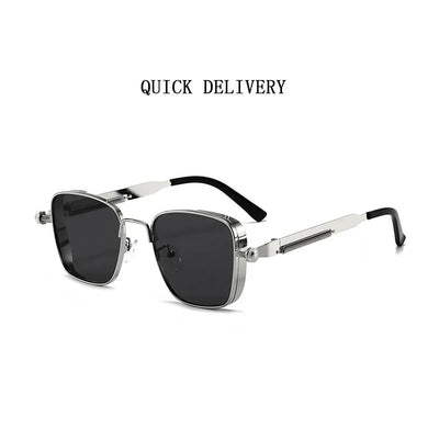 Steampunk Sunglasses for Men Vintage Square Sunglasses Women 2024 Punk Fashion Glasses Dropshipping Gafas De Sol Hombre Okulary