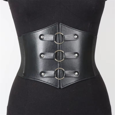 Corset Belt Bandage Super Wide Pu Leather Girdle Slimming Body Women Elastic High Waist Belts Versatile for Daily Bustier Corset