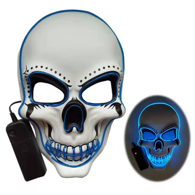 Halloween Festival Parties Costume Supplies Favor LED Light up Scary Mask Spooky Skull Mask Cosplay Skeleton Mask