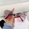 New Decorative Rhinestones Women Sunglasses Women'S Metal Mirror Leg Oval Sun Glasses Summer Fashion Eyewear UV400 Gafas De Sol