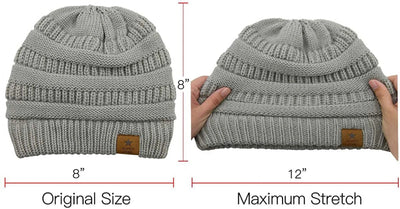 Winter Beanie Hats for Men Women Thick Knit Fleece Beanie Women Men Winter Hat Warm Skiing Beanies Black Mix Colors