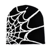 Y2K Gothic Spider Pattern Wool Acrylic Knitted Hat Women Beanie Winter Warm Beanies Grunge Hip Hop Casual Skullies Outdoor Cap