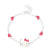 Hello Kitty Girl'S Red Hearts Silver Plated Chain Bracelets, 7.5"