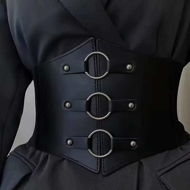 Corset Belt Bandage Super Wide Pu Leather Girdle Slimming Body Women Elastic High Waist Belts Versatile for Daily Bustier Corset