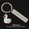 Funny Lover Gift I Ducking Love You Cute Duck Pun Keychain Couples Jewelry Valentine’S Day Gift for Boyfriend Girlfriend