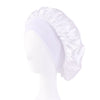 New Women'S Satin Solid Wide-Brimmed Sleeping Hat Unisex Head Wrap Elastic Band Cap Hair Care Bonnet Night Hat Bonnet De Nuit