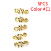 5Pcs Golden Silver Viking Spiral Charms Hair Tubes Braid Dread Dreadlock Beads Clips Cuffs Rings Jewelry Hair Accessories Woman