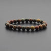 Beaded Bracelet 8Mm Natural Stone Beads Black Onyx Lava Tiger Eye Agate Quartz Healing Energy for Women Men Yoga Chakra Jewelry