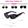 Steampunk Cat Eye Purple Mirror Sunglasses Women Brand Rectangle Y2K Trendy Sport Cycling Shades Eyewear Star Rivets Sun Glasses