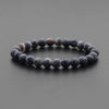 Beaded Bracelet 8Mm Natural Stone Beads Black Onyx Lava Tiger Eye Agate Quartz Healing Energy for Women Men Yoga Chakra Jewelry