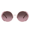 LA91013 Rose Gold Pink Brown Gradient Sunglasses