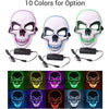 Halloween Festival Parties Costume Supplies Favor LED Light up Scary Mask Spooky Skull Mask Cosplay Skeleton Mask