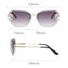 New Decorative Rhinestones Women Sunglasses Women'S Metal Mirror Leg Oval Sun Glasses Summer Fashion Eyewear UV400 Gafas De Sol