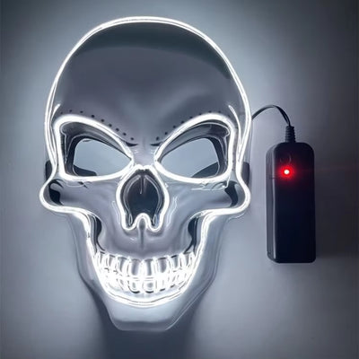 Halloween Festival Parties Costume Supplies Favor LED Light up Scary Mask Spooky Skull Mask Cosplay Skeleton Mask