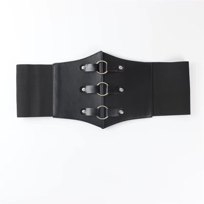 Corset Belt Bandage Super Wide Pu Leather Girdle Slimming Body Women Elastic High Waist Belts Versatile for Daily Bustier Corset