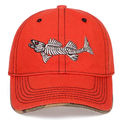 2020 New Fish Bone Embroidery Baseball Cap Fashion Unisex Wild Snapback Caps Adjustable Truck Hats Cotton Casual Hats