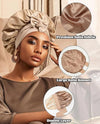 Satin Bonnet Silk Bonnet for Sleeping Silk Sleep Cap Double Layer Hair Bonnet with Elastic Tie Band