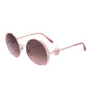 LA91013 Rose Gold Pink Brown Gradient Sunglasses