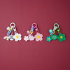 Creative Candy Color Flower Heart Pendant Keychain Cute Small Flower Key Ring Bag Pendant Accessories